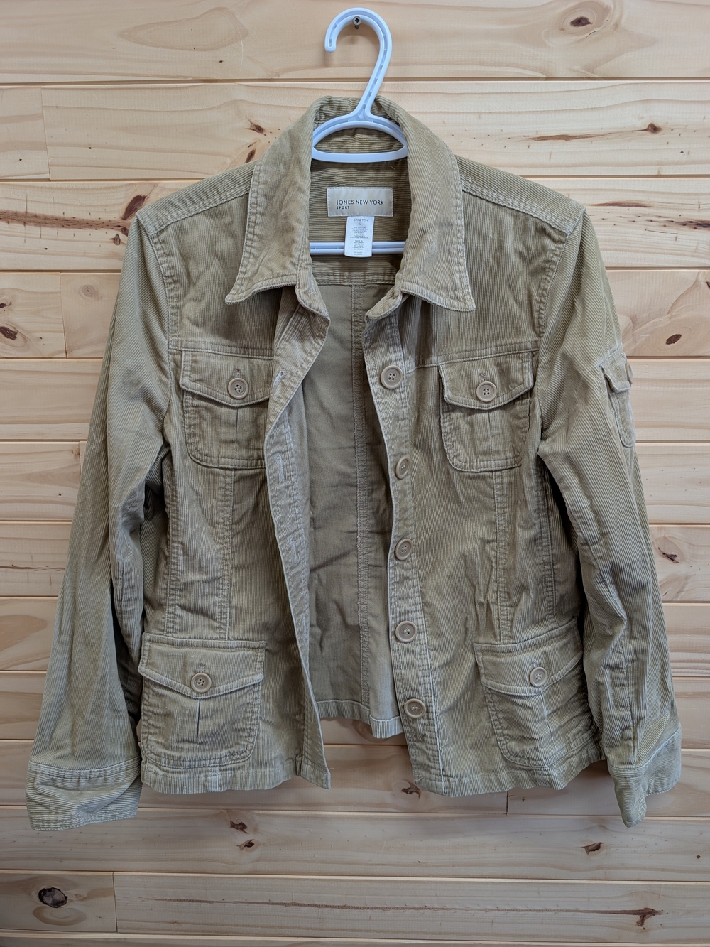 Jones New York Tan Cord Utility Jacket